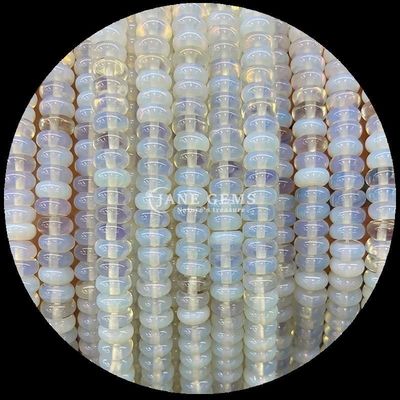 Perlas de gemas tamaño personalizado Rondelle Ábaco forma de piedra preciosa opalita dorada seda hilos de perlas sueltas para la fabricación de joyas