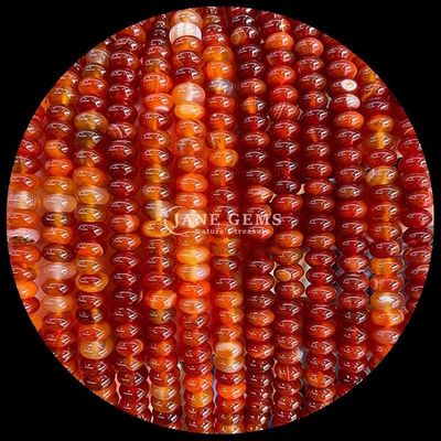 Tamaño personalizado Perlas de gemas Rondelle Ábaco Forma de piedra preciosa Carnelian Quarzo claro hebras de perlas sueltas para la fabricación de joyas