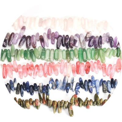 Piedra preciosa de cristal natural con forma irregular de dientes, cuentas pulidas, filamentos de cuentas sueltas para joyería