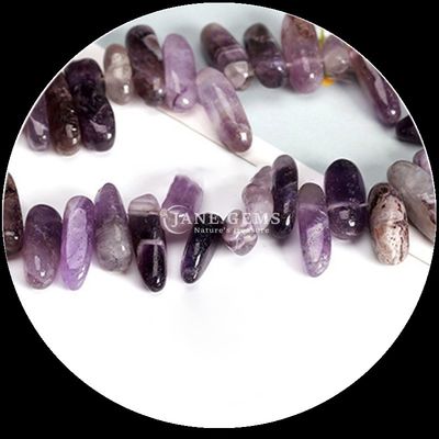 Piedra preciosa de cristal natural con forma irregular de dientes, cuentas pulidas, filamentos de cuentas sueltas para joyería