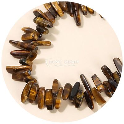 Piedra preciosa natural Forma irregular de los dientes Piedra de sol Chips de ojo de tigre Graja hebras de cuentas sueltas para joyería DIY