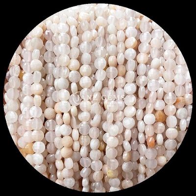 Perlas de forma plana con facetas de cristal piedra preciosa forma redonda amatista rosa cuarzo hilos de perlas sueltas para la fabricación de joyas DIY