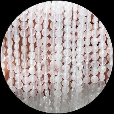 Perlas de forma plana con facetas de cristal piedra preciosa forma redonda amatista rosa cuarzo hilos de perlas sueltas para la fabricación de joyas DIY