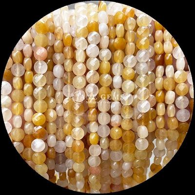 Perlas de forma plana con facetas de cristal piedra preciosa forma redonda amatista rosa cuarzo hilos de perlas sueltas para la fabricación de joyas DIY
