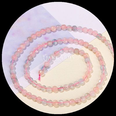 Cuerdas de forma plana con facetas de cristal de piedra preciosa de forma redonda Fluorita Prehnita hebras sueltas de cuentas para hacer joyas DIY