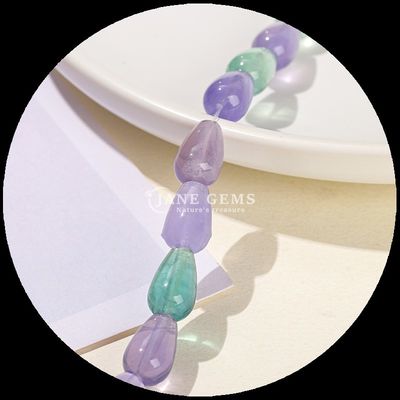 Perlas de fluorita irregulares Cristal de piedra preciosa tubo redondo forma de gota de agua forma de cuentas sueltas hebras para la fabricación de joyas DIY