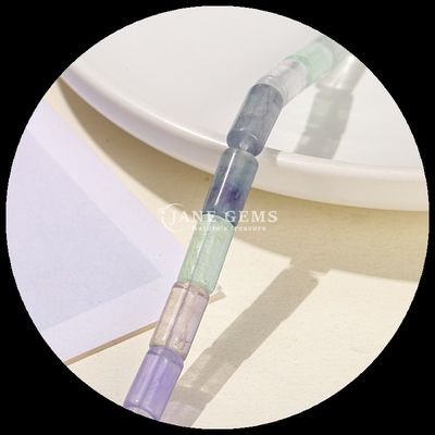 Perlas de fluorita irregulares Cristal de piedra preciosa tubo redondo forma de gota de agua forma de cuentas sueltas hebras para la fabricación de joyas DIY