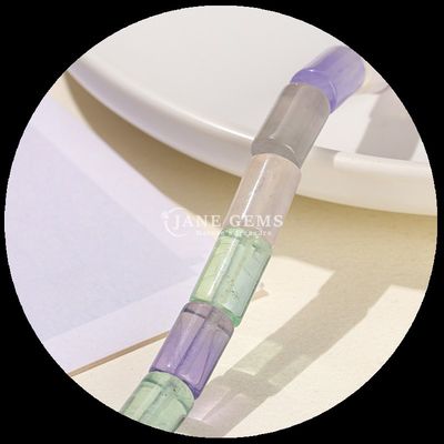 Perlas de fluorita irregulares Cristal de piedra preciosa tubo redondo forma de gota de agua forma de cuentas sueltas hebras para la fabricación de joyas DIY