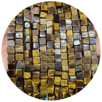 Venta al por mayor de cristal natural de piedra preciosa cuadrados de forma de cubo cubo de piedra suelta de cuentas accesorios cubo de cuentas espaciadores para joyería