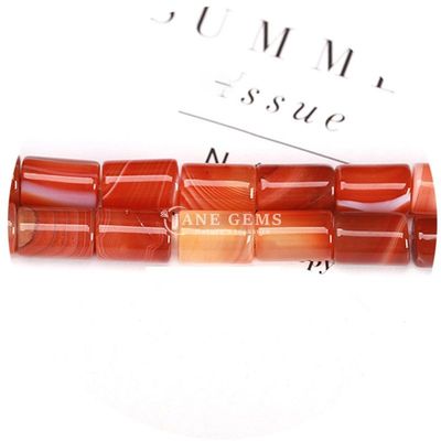 Venta al por mayor de cristal natural de piedra preciosa cilindro de forma de cuentas de agate cilíndrico a rayas accesorios de cuentas sueltas para joyería DIY