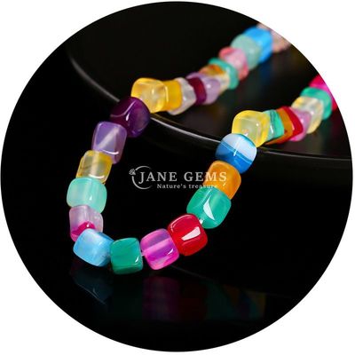 Venta al por mayor de cristal natural piedra preciosa cuadrada de ágata cuentas de cubo suelto de turquesa de cuentas de accesorios espaciadores para la fabricación de joyas