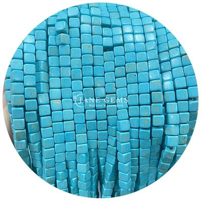 Venta al por mayor de cristal natural piedra preciosa cuadrada de ágata cuentas de cubo suelto de turquesa de cuentas de accesorios espaciadores para la fabricación de joyas