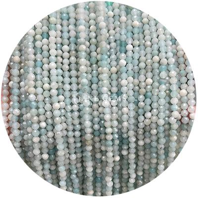 Perlas de gemas cristal natural de cara redonda forma pequeña de la amazonita apatita hilos de perlas sueltas para pulseras