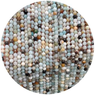 Perlas de gemas cristal natural de cara redonda forma pequeña lapislázuli amatista hilos de perlas sueltas para pulseras