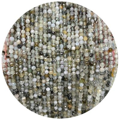 Perlas de gemas cristalinas naturales de cara redonda forma de jade blanco pequeño Howlite hebras sueltas de perlas para pulseras