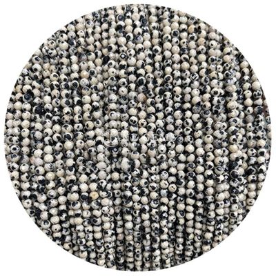 Perlas de gemas cristalinas naturales de cara redonda forma pequeña dalmataña jaspe rubí zoisite hebras sueltas de perlas para pulseras