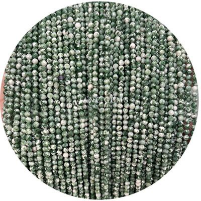 Perlas de gemas cristalinas naturales de cara redonda forma pequeña dalmataña jaspe rubí zoisite hebras sueltas de perlas para pulseras
