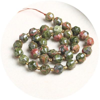 Venta al por mayor de cristal natural de piedra preciosa con forma de oliva con caras con facetas accesorios de cuentas de piedra sueltas espaciador de cuentas de rombo