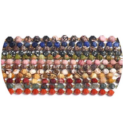 Venta al por mayor de cristal natural de piedra preciosa con forma de oliva con caras con facetas accesorios de cuentas de piedra sueltas espaciador de cuentas de rombo