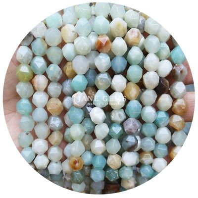 Venta al por mayor de cristal natural de piedras preciosas con facetas de cuentas con facetas de piedra suelta accesorios de cuentas de cuentas de rombo espaciador de cuentas para joyería