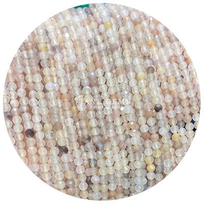 Perlas de gemas cristalinas naturales de cara redonda de forma pequeña topacio rojo aventurino hilos de perlas sueltas para pulseras