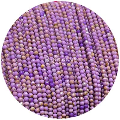 Perlas de gemas cristalinas naturales de forma redonda con facetas pequeñas de cítrico de piedra de sol de perlas sueltas