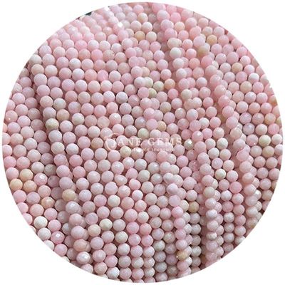Fresa de cuarzo rosa ópal gemas cuentas cristalinas naturales con facetas redondas forma pequeña hilos de cuentas sueltas para pulseras