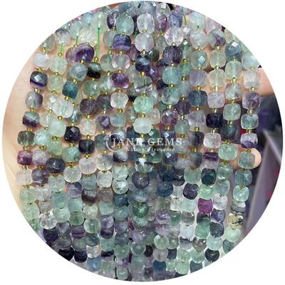 Venta al por mayor de piedras preciosas naturales cuentas sueltas florita piedra cristalina cuentas sueltas piedra lunar espaciadores de cuentas sueltas para joyería Diy