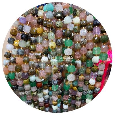 Venta al por mayor de piedras preciosas naturales cuentas sueltas florita piedra cristalina cuentas sueltas piedra lunar espaciadores de cuentas sueltas para joyería Diy