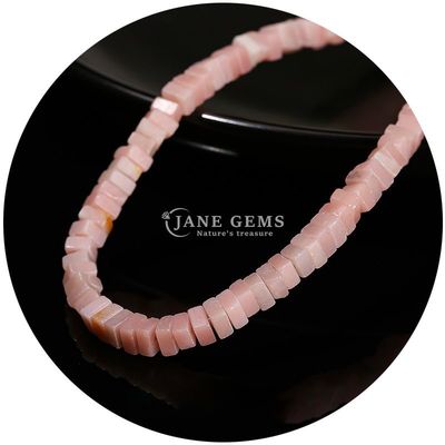 Gratuito Perlas sueltas de jade natural Perlas sueltas de ópalo blanco real Perlas sueltas de corte cuadrado Forma suelta Perlas espaciadoras para joyería DIY