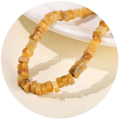 Gratuito Perlas sueltas de jade natural Perlas sueltas de ópalo blanco real Perlas sueltas de corte cuadrado Forma suelta Perlas espaciadoras para joyería DIY