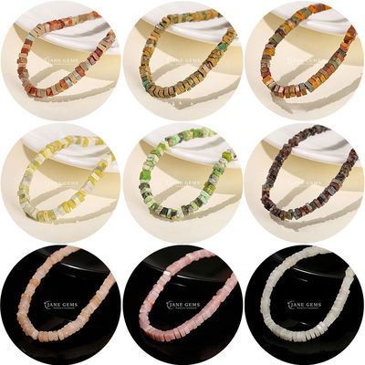 Gratuito Perlas sueltas de jade natural Perlas sueltas de ópalo blanco real Perlas sueltas de corte cuadrado Forma suelta Perlas espaciadoras para joyería DIY