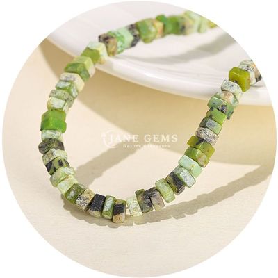 Gratuito Perlas sueltas de jade natural Perlas sueltas de ópalo blanco real Perlas sueltas de corte cuadrado Forma suelta Perlas espaciadoras para joyería DIY