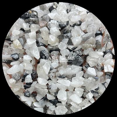 Citrino Negro Gemas Rutiladas Perlas Cristal Natural Forma Irregular Chips de grava Piedra de Perlas Sueltas para Brazaletes