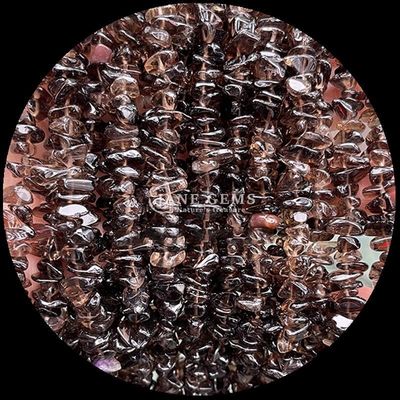 Citrino Negro Gemas Rutiladas Perlas Cristal Natural Forma Irregular Chips de grava Piedra de Perlas Sueltas para Brazaletes