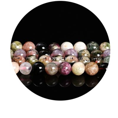 Granel de Piedra Natural Perlas Rondas sueltas de 8 mm Zebra Rosa Perlas Sueltas de Jaspe Turmalina Perlas Redondas Espaciadores para Joyería