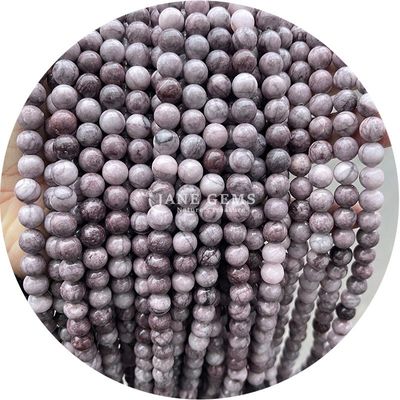 Granel de Piedra Natural Perlas Rondas sueltas de 8 mm Zebra Rosa Perlas Sueltas de Jaspe Turmalina Perlas Redondas Espaciadores para Joyería