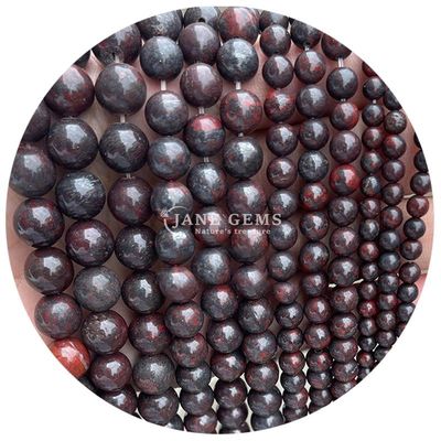 Granel de Piedra Natural Perlas Rondas sueltas de 8 mm Zebra Rosa Perlas Sueltas de Jaspe Turmalina Perlas Redondas Espaciadores para Joyería