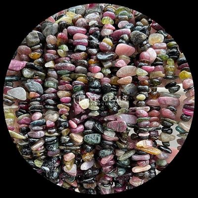 Turmalina granate gemas de cuentas cristal natural forma irregular de la astilla de grava de piedra de cuentas sueltas hebras para pulseras