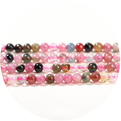 Venta al por mayor de piedras preciosas naturales cuentas sueltas redondas 8 mm multicolores de turmalina cuentas sueltas redondas de ágata cuentas espacios para joyería
