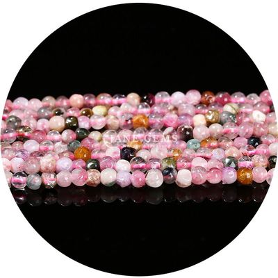 Gratuito Perlas sueltas de piedras preciosas naturales 8 mm Rodolita Perlas sueltas redondas Multicolor Perlas de turmalina Espaciadores para joyas