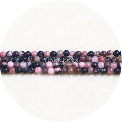 Gratuito Perlas sueltas de piedras preciosas naturales 8 mm Rodolita Perlas sueltas redondas Multicolor Perlas de turmalina Espaciadores para joyas