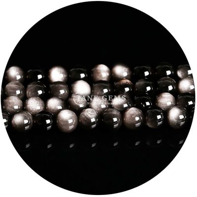 Venta al por mayor Natural 2A Flor de ciruela Turmalina Redonda Perlas sueltas Piedra de luna Florita Piedra de sol Perlas espaciadoras para joyas