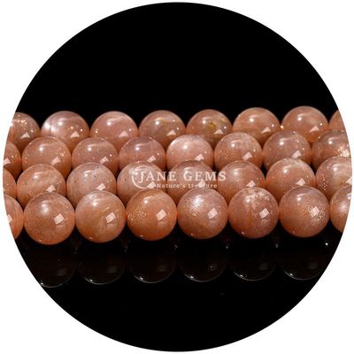 Venta al por mayor Natural 2A Flor de ciruela Turmalina Redonda Perlas sueltas Piedra de luna Florita Piedra de sol Perlas espaciadoras para joyas