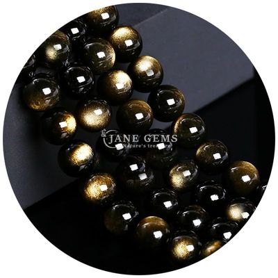 Venta al por mayor Natural 2A Flor de ciruela Turmalina Redonda Perlas sueltas Piedra de luna Florita Piedra de sol Perlas espaciadoras para joyas