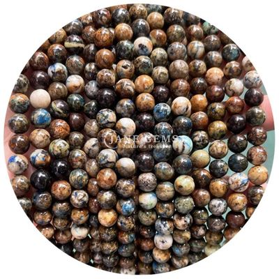 Venta al por mayor Natural 2A Flor de ciruela Turmalina Redonda Perlas sueltas Piedra de luna Florita Piedra de sol Perlas espaciadoras para joyas
