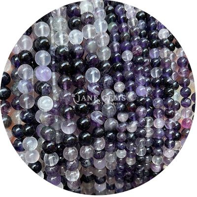 Venta al por mayor Natural 2A Flor de ciruela Turmalina Redonda Perlas sueltas Piedra de luna Florita Piedra de sol Perlas espaciadoras para joyas