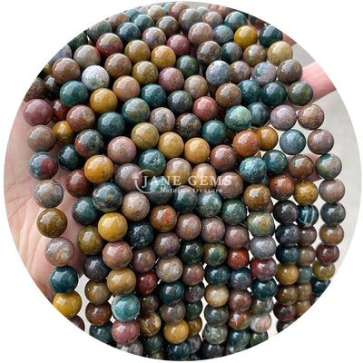 Venta al por mayor Natural 2A Turmalina Redonda Perlas sueltas de piedra lunar Perlas de piedra suelta de arco iris Perlas de fluorito espaciadores para joyas