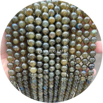 Venta al por mayor Natural 2A Turmalina Redonda Perlas sueltas de piedra lunar Perlas de piedra suelta de arco iris Perlas de fluorito espaciadores para joyas