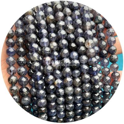 Venta al por mayor Natural 2A Turmalina Redonda Perlas sueltas de piedra lunar Perlas de piedra suelta de arco iris Perlas de fluorito espaciadores para joyas